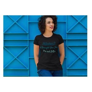 Pilates Graphic Tee Shirt Pie Lattes Funny Gift Mom Sister Coffee T-Shirt
